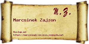 Marcsinek Zajzon névjegykártya
